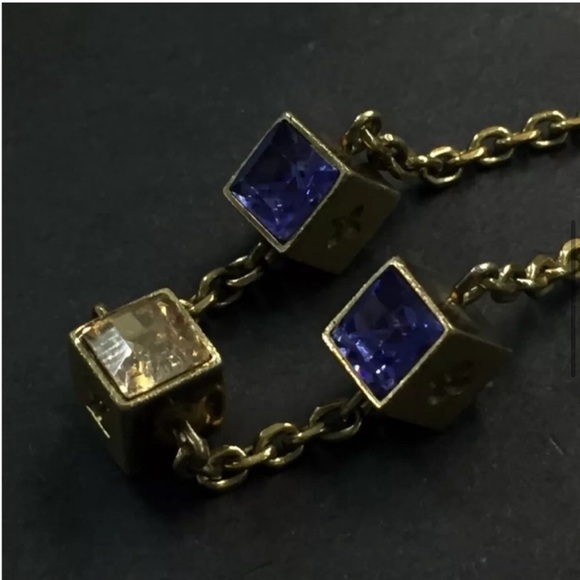 LOUIS VUITTON Collier Gamble Gold Tone Logo Necklace - Picture 9 of 15